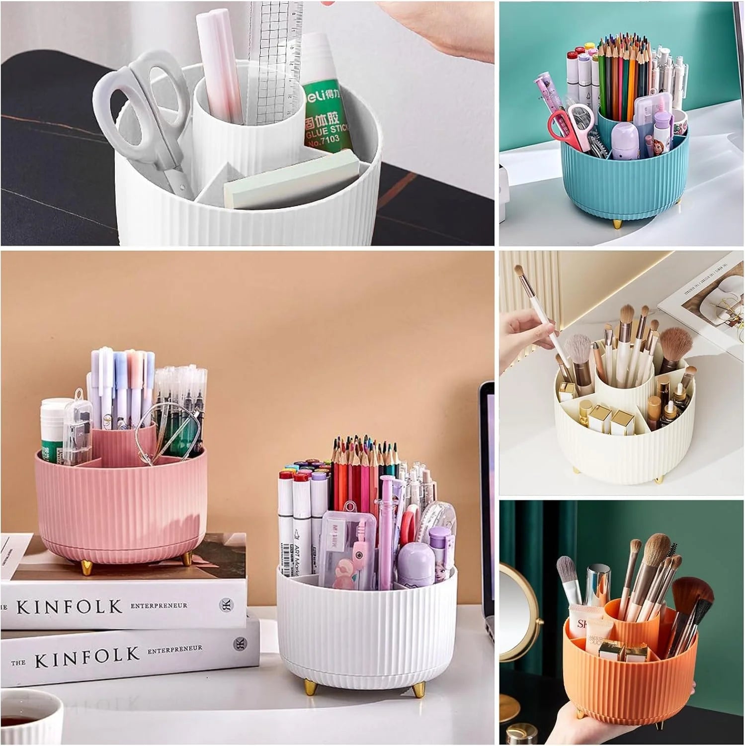 GlamSpin™ 360° Rotating Makeup Brush Organize