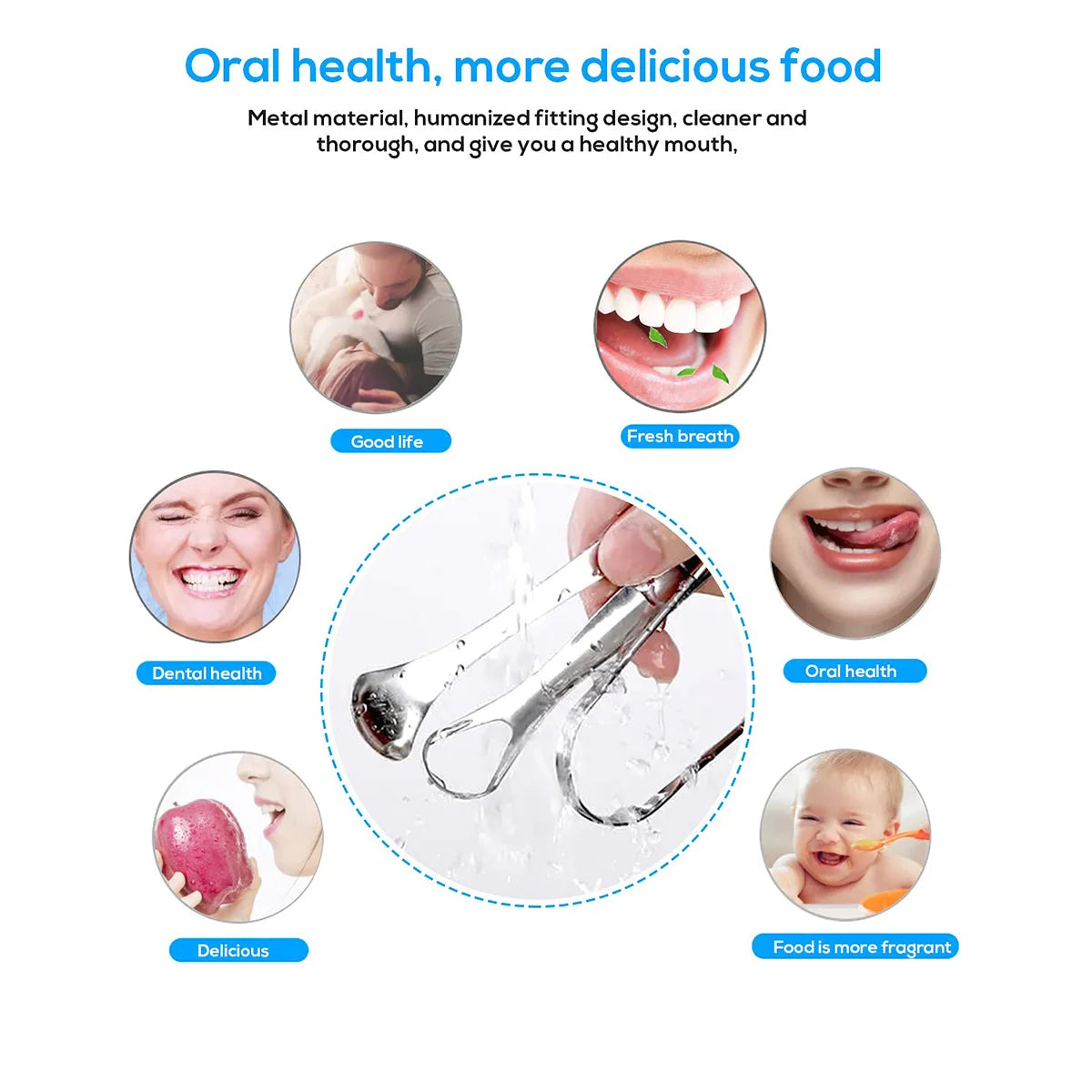 3 piece Metal Tongue Scraper