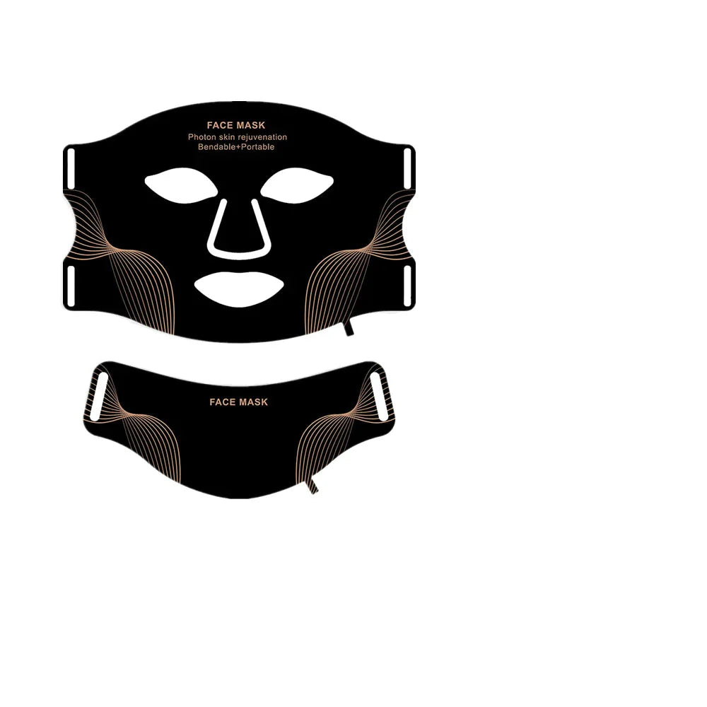 Facial mask set with attachments and device on a white background