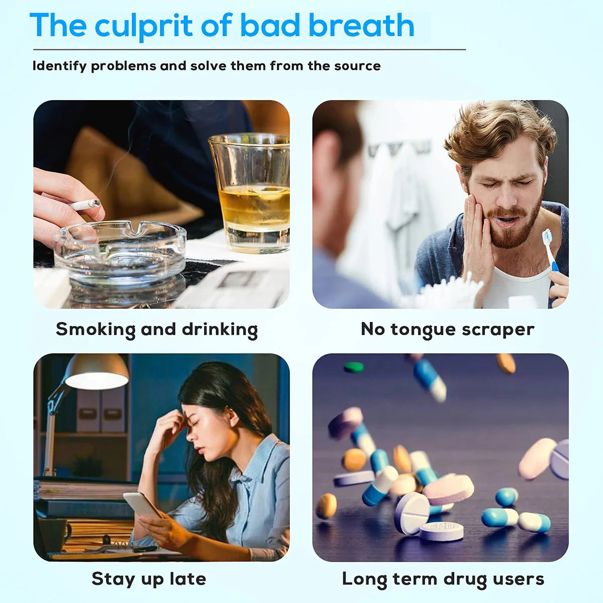 3 piece Metal Tongue Scraper