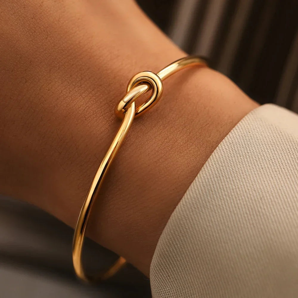 Minimalist Gold Geometric Cuff Bracelet