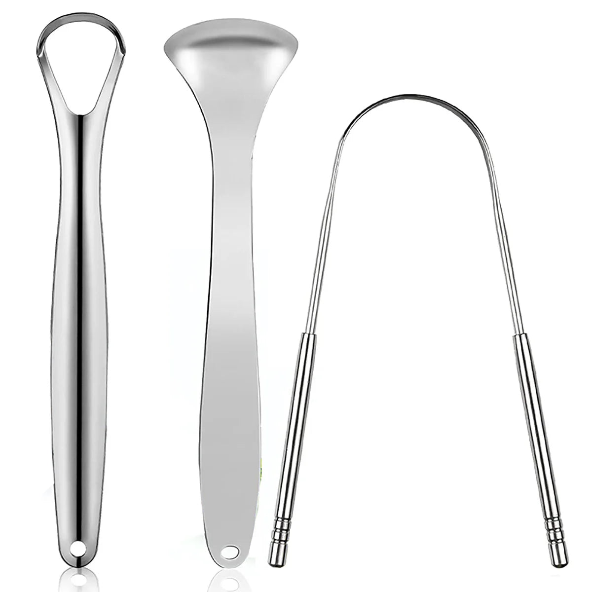 3 piece Metal Tongue Scraper